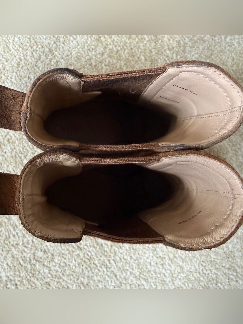 VERONICA BEARD AARI-2 Water-Repellent Wedge Chelsea Boots Suede Hazelwood Size 8 - Picture 12 of 15